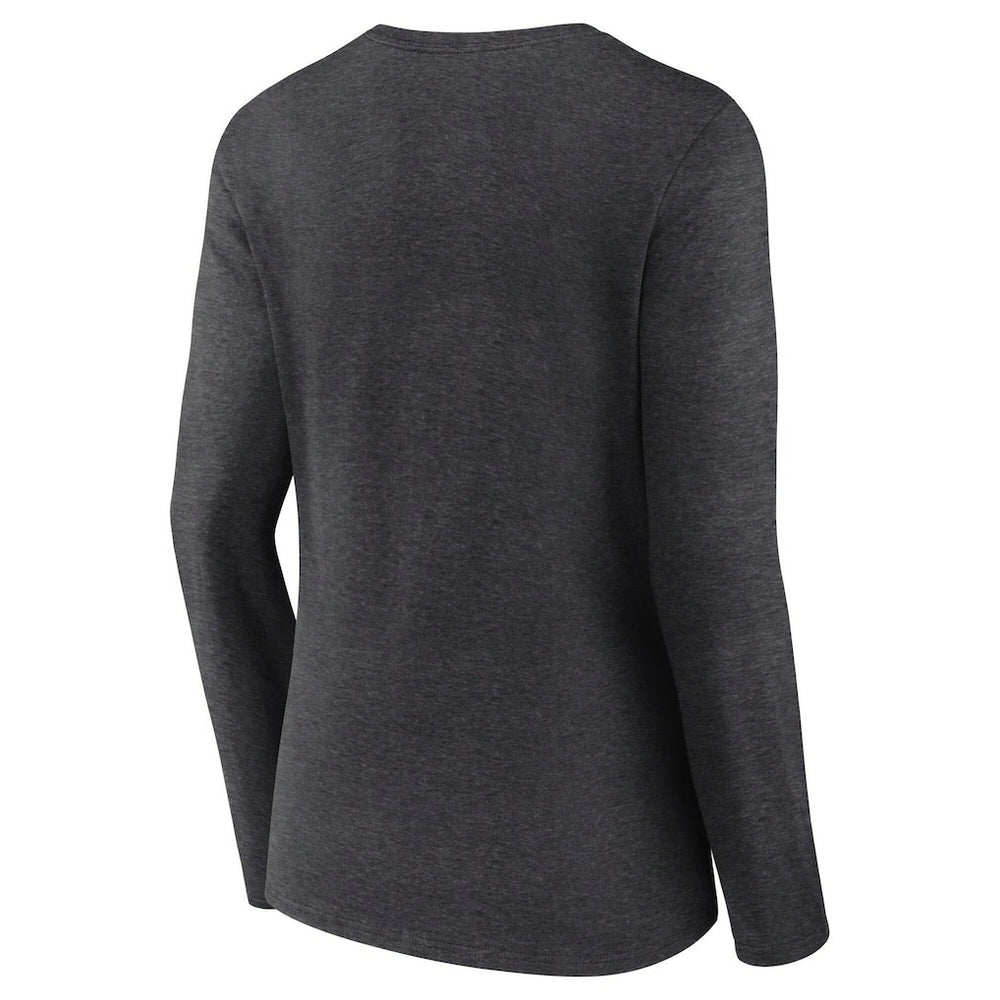 Fanatics Philadelphia Eagles Women's Super Bowl LIX Quick Pass Long Sleeve V-Neck T-Shirt Heather Charcoal