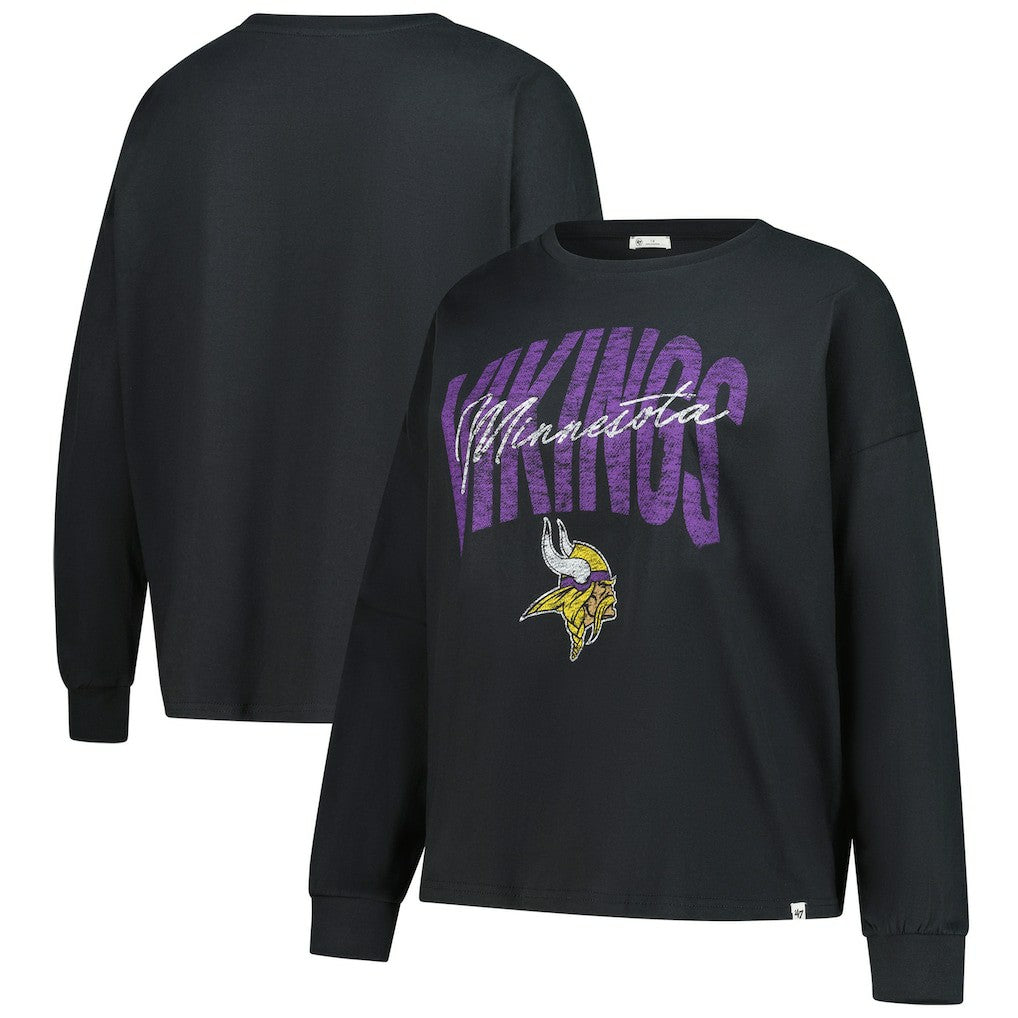47 brand Minnesota Vikings '47 Women's Plus Size Muse Sydney Long Sleeve T-Shirt Black