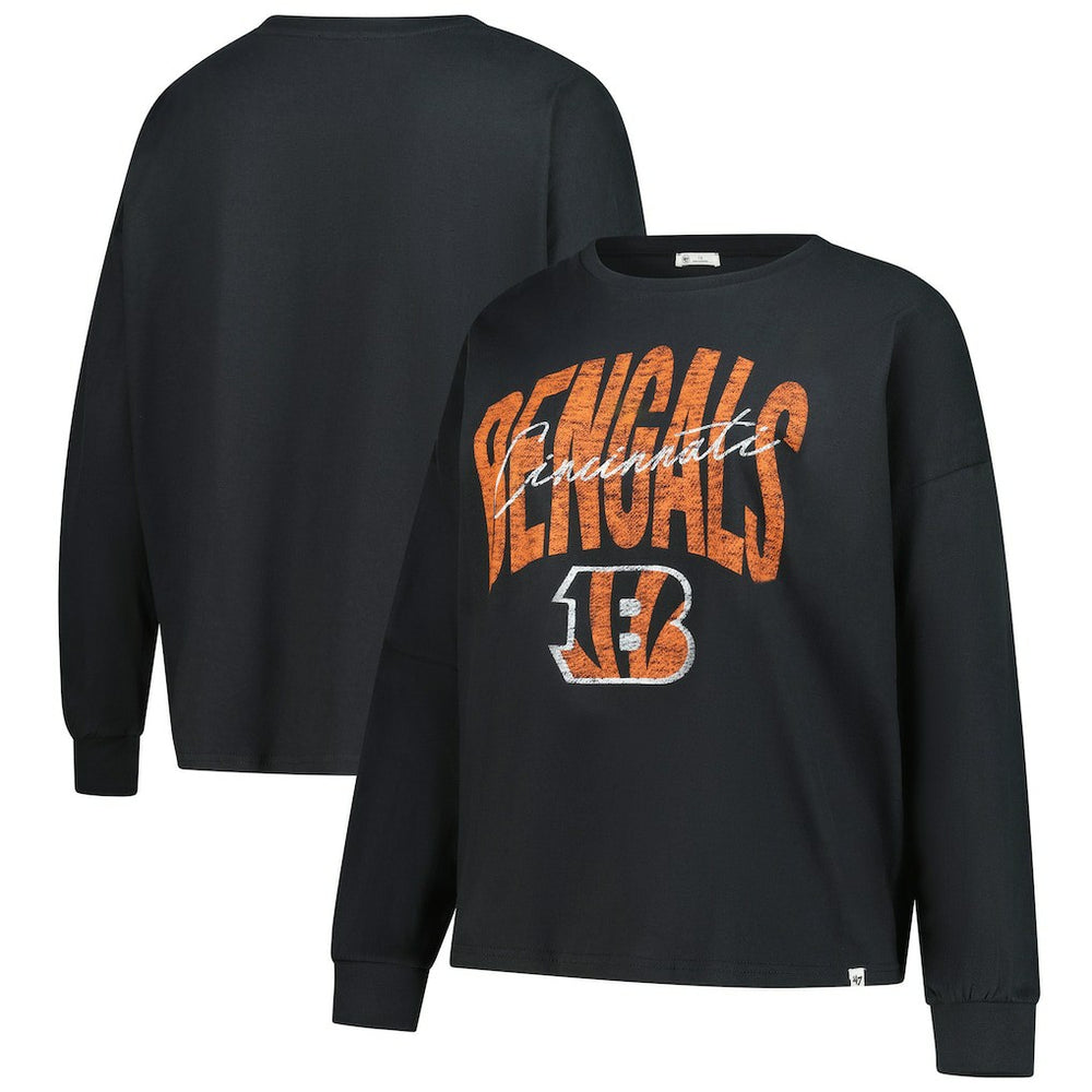 47 brand Cincinnati Bengals '47 Women's Plus Size Muse Sydney Long Sleeve T-Shirt Black