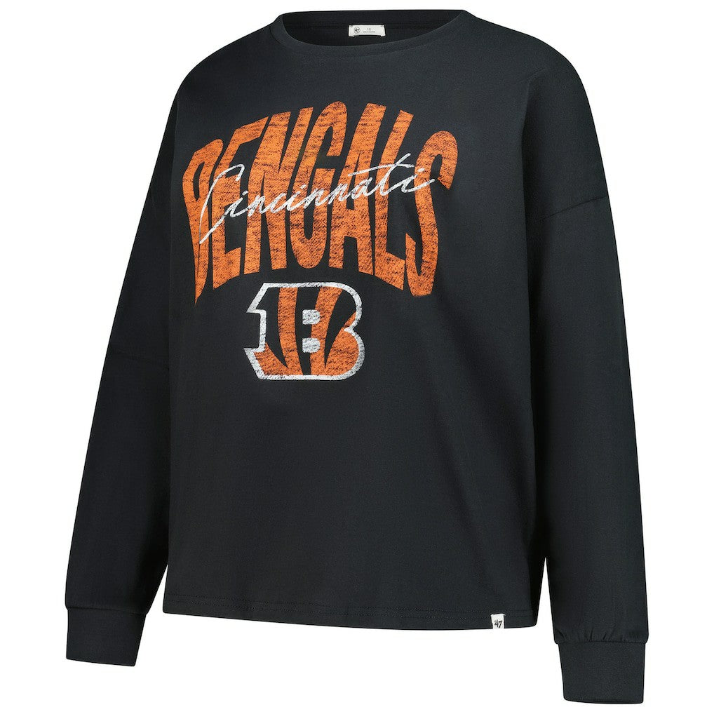 47 brand Cincinnati Bengals '47 Women's Plus Size Muse Sydney Long Sleeve T-Shirt Black