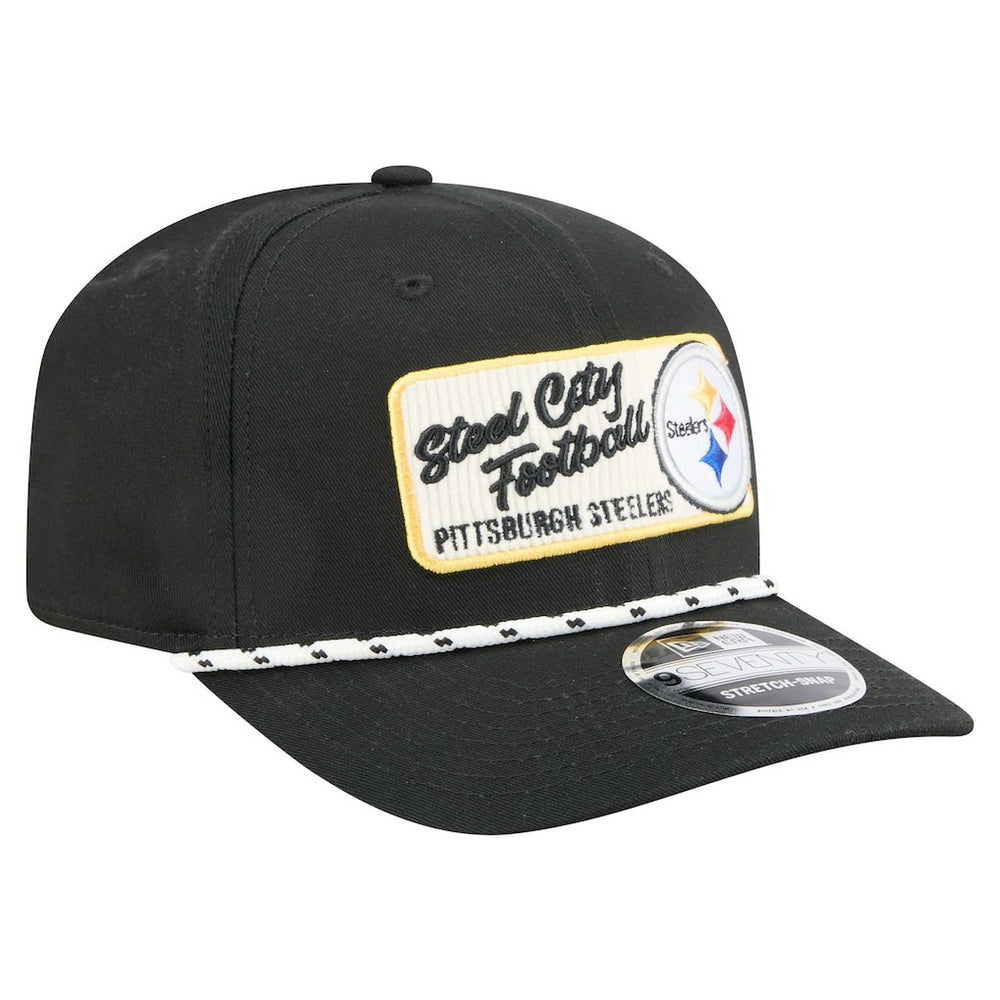 Pittsburgh Steelers New Era Chant 9SEVENTY Stretch-Snap Hat Black