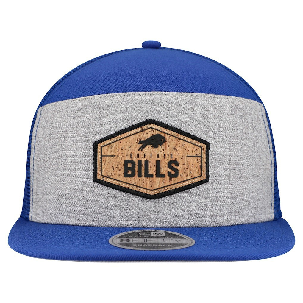 Buffalo Bills New Era Cork Split Panel 9FIFTY Trucker Snapback Hat Gray/Royal