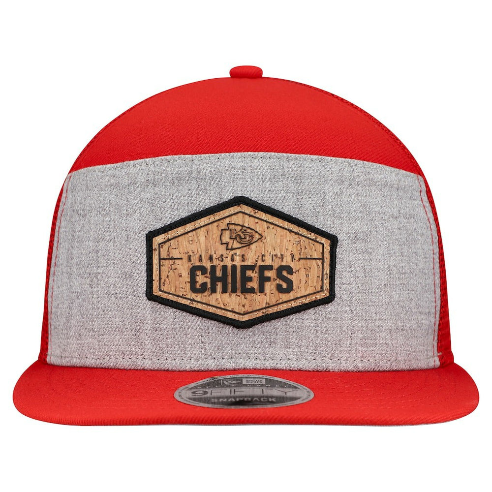Kansas City Chiefs New Era Cork Split Panel 9FIFTY Trucker Snapback Hat Gray/Red