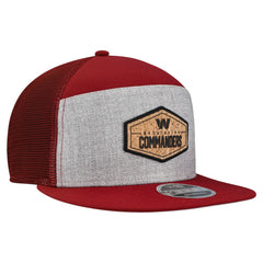 Washington Commanders New Era Cork Split Panel 9FIFTY Trucker Snapback Hat Gray/Burgundy