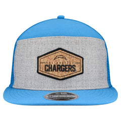 Los Angeles Chargers New Era Cork Split Panel 9FIFTY Trucker Snapback Hat Gray/Powder Blue