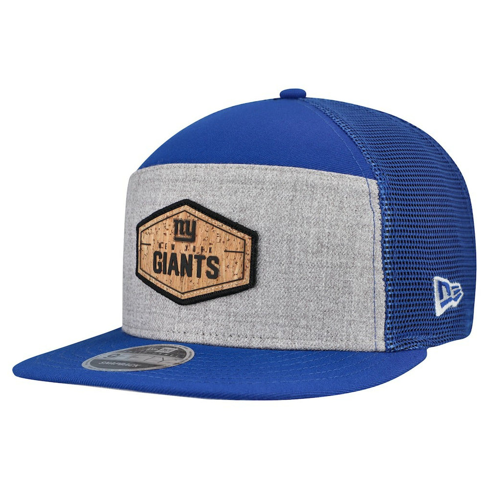 New York Giants New Era Cork Split Panel 9FIFTY Trucker Snapback Hat Gray/Royal