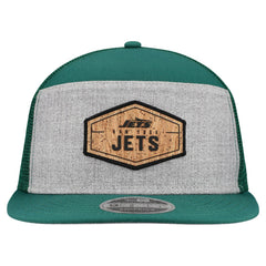 New York Jets New Era Cork Split Panel 9FIFTY Trucker Snapback Hat Gray/Green
