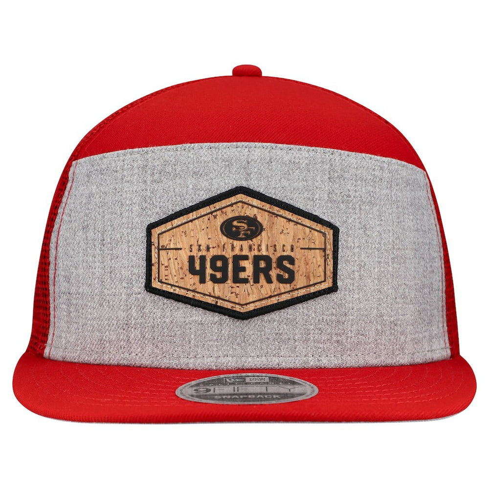 San Francisco 49ers New Era Cork Split Panel 9FIFTY Trucker Snapback Hat Gray/Scarlet