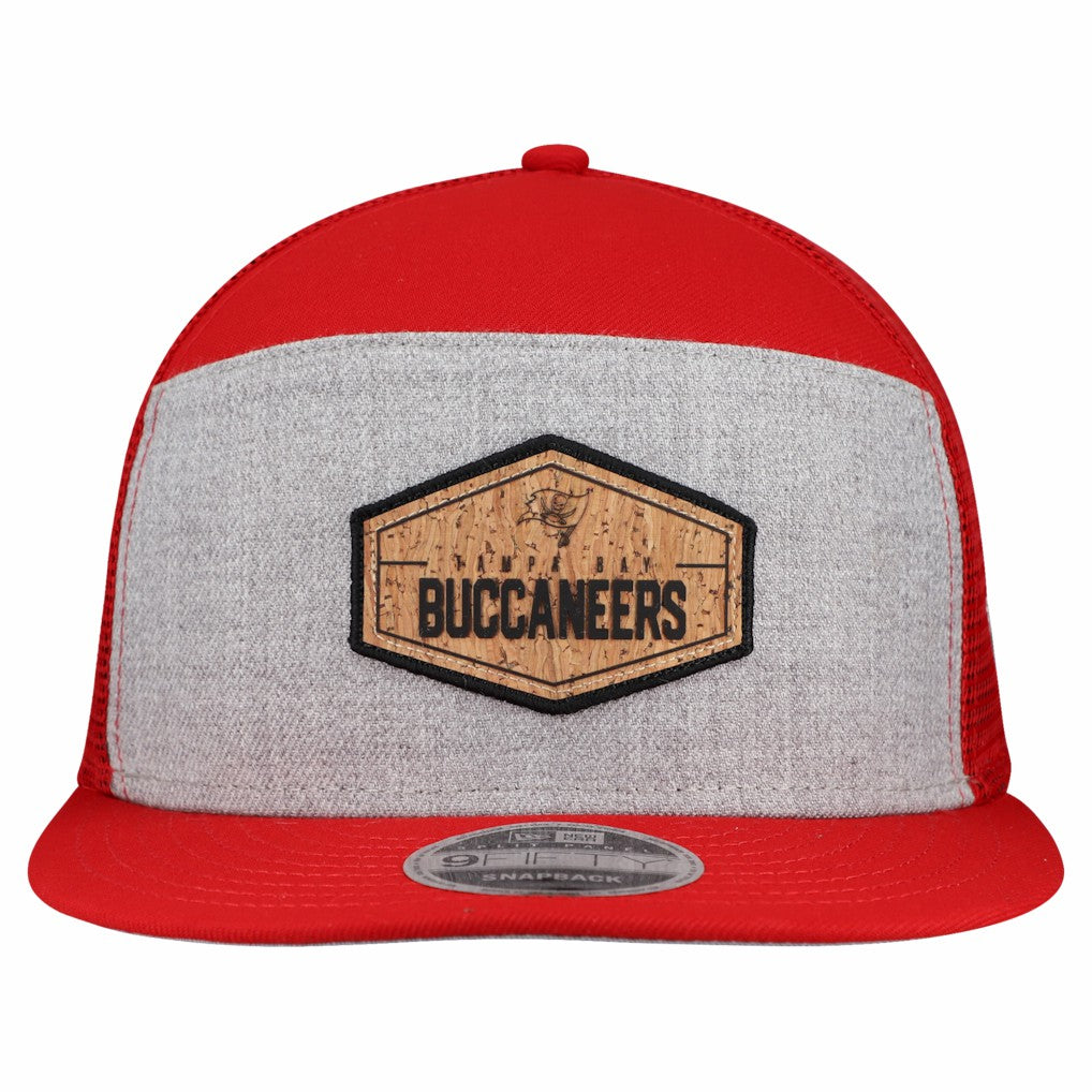 Tampa Bay Buccaneers New Era Cork Split Panel 9FIFTY Trucker Snapback Hat Gray/Red