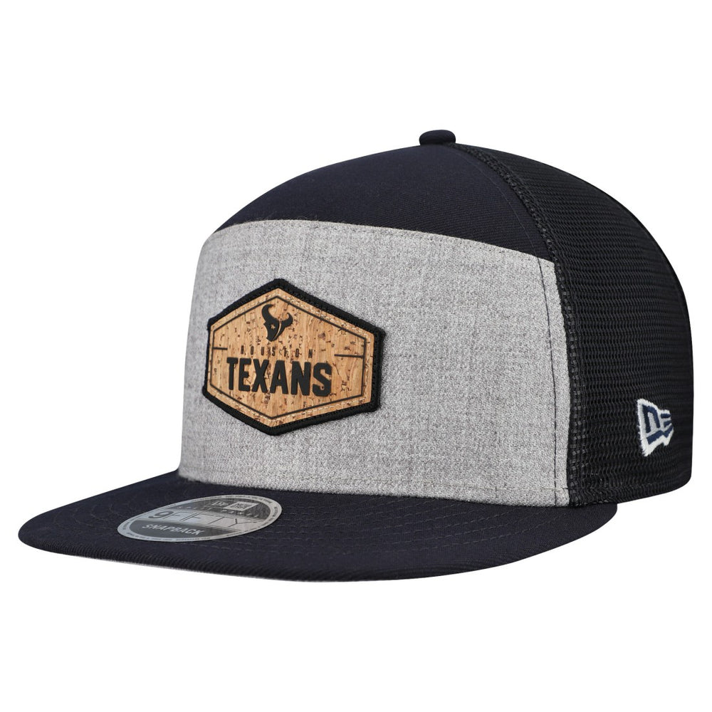 Houston Texans New Era Cork Split Panel 9FIFTY Trucker Snapback Hat Gray/Navy