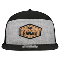 Baltimore Ravens New Era Cork Split Panel 9FIFTY Trucker Snapback Hat Gray/Black