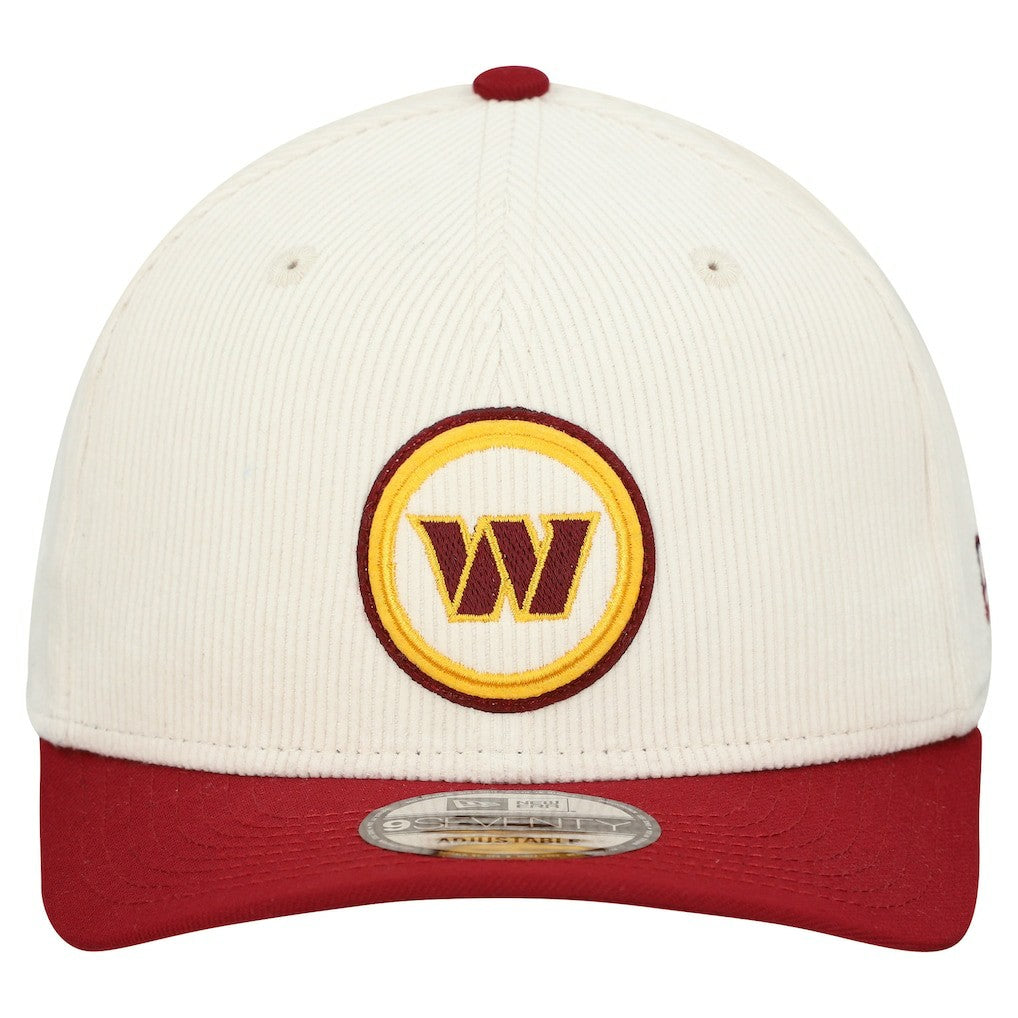 Washington Commanders New Era Loyal Corduroy 9SEVENTY Adjustable Hat Stone