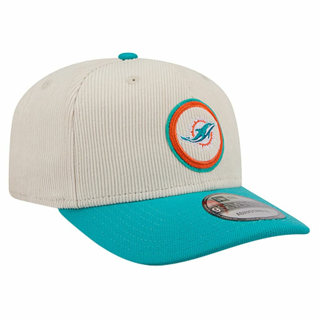 Miami Dolphins New Era Loyal Corduroy 9SEVENTY Adjustable Hat Stone