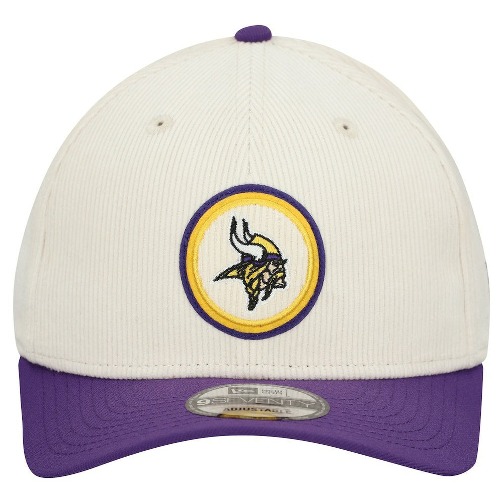Minnesota Vikings New Era Loyal Corduroy 9SEVENTY Adjustable Hat Stone