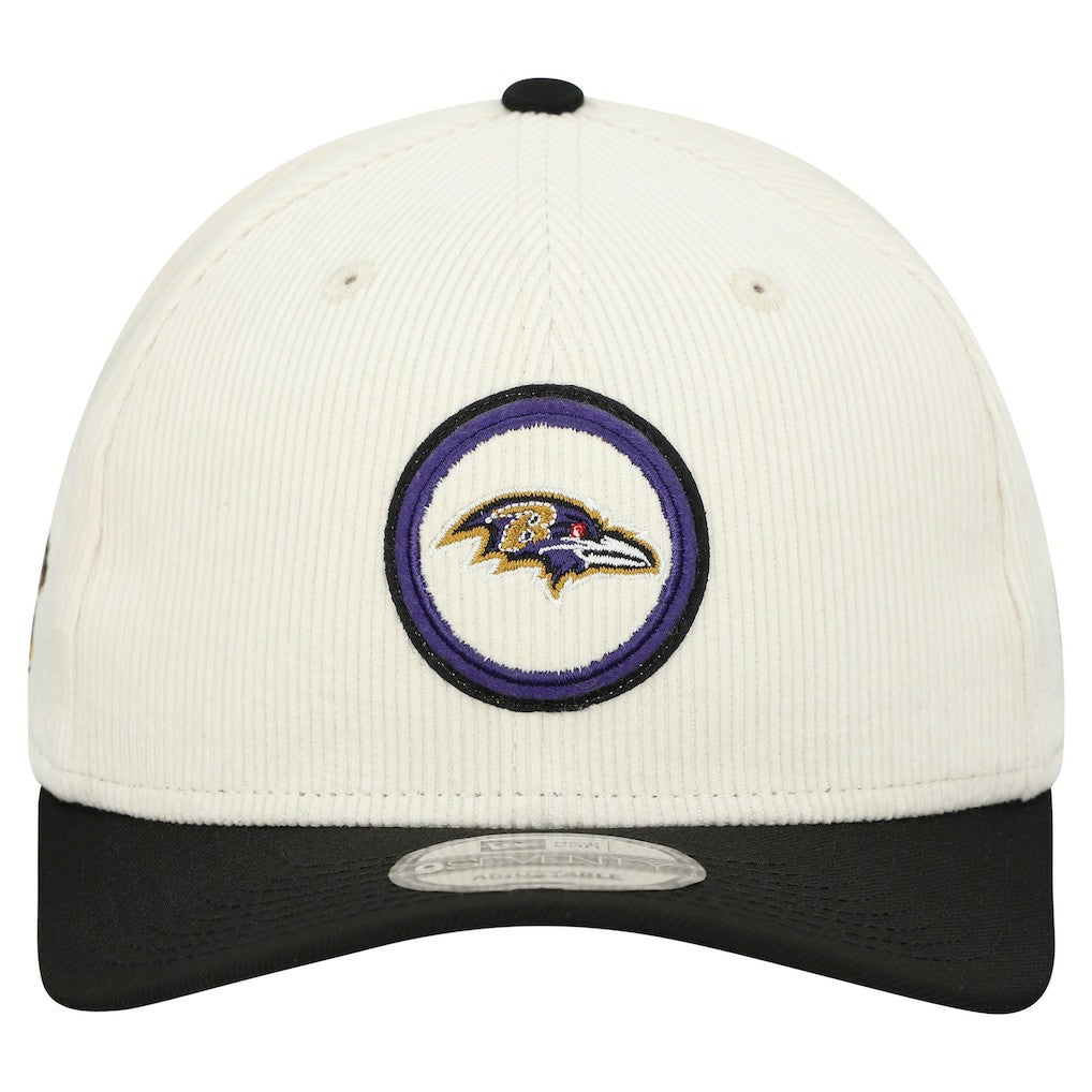 Baltimore Ravens New Era Loyal Corduroy 9SEVENTY Adjustable Hat Stone