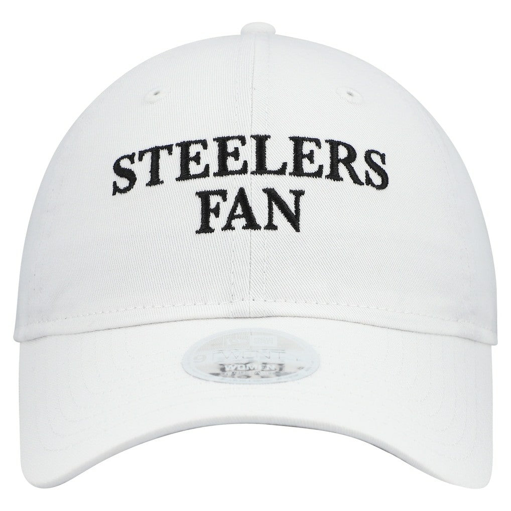Pittsburgh Steelers New Era Women's Team Fan 9TWENTY Adjustable Hat White