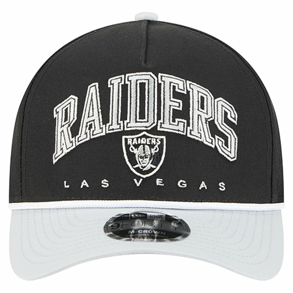 Las Vegas Raiders New Era Arch COOLERA 9FORTY A-Frame M-Crown Adjustable Hat Black