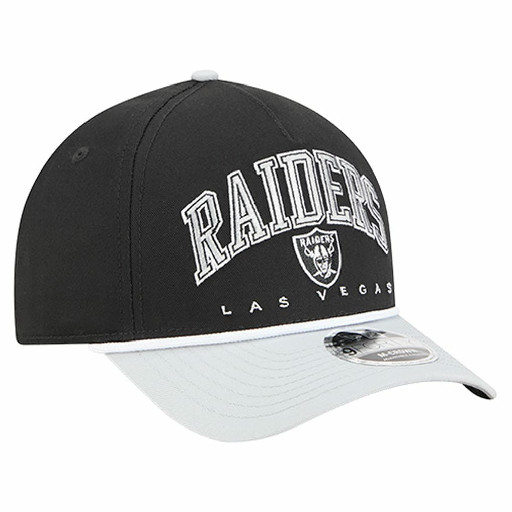 Las Vegas Raiders New Era Arch COOLERA 9FORTY A-Frame M-Crown Adjustable Hat Black