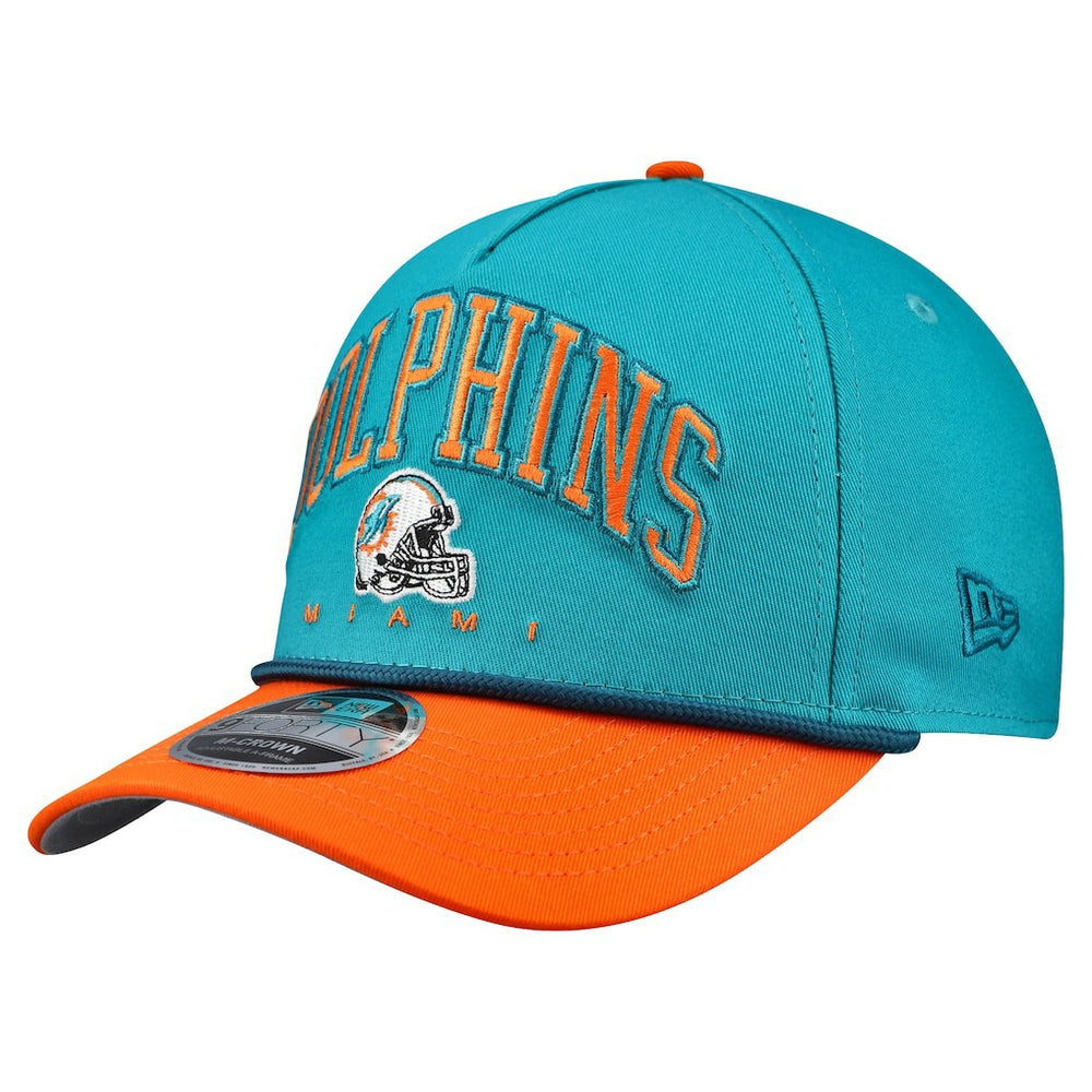 Miami Dolphins New Era Arch COOLERA 9FORTY A-Frame M-Crown Adjustable Hat Aqua