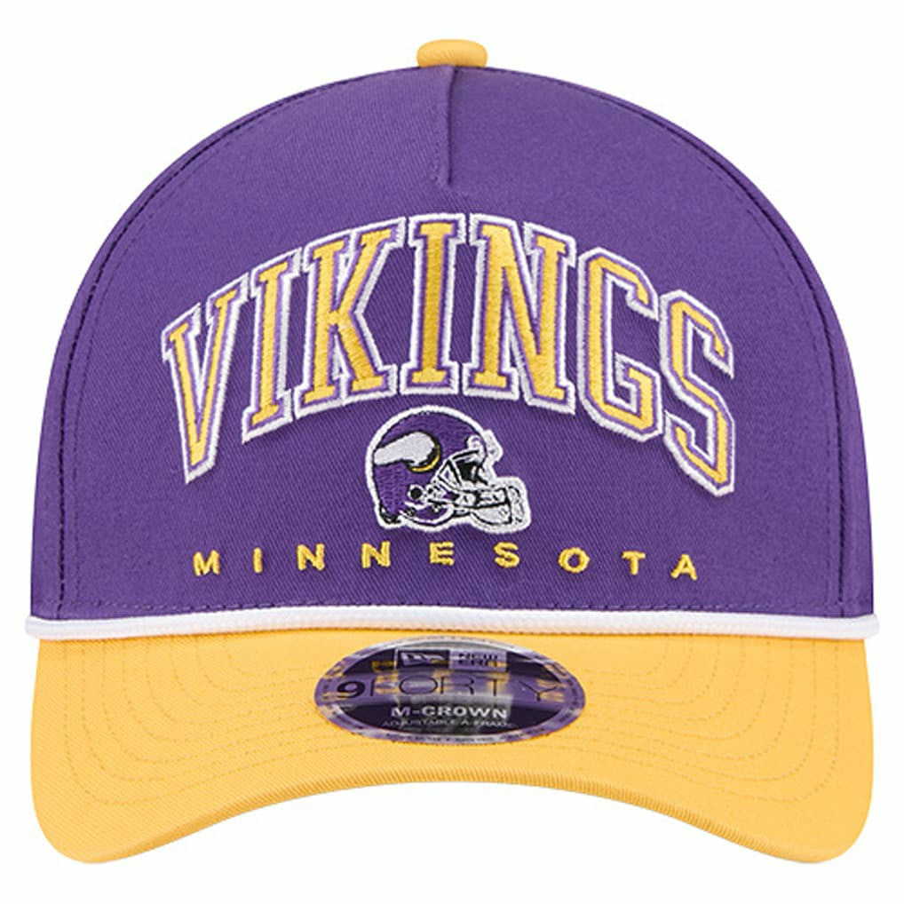 Minnesota Vikings New Era Arch COOLERA 9FORTY A-Frame M-Crown Adjustable Hat Purple