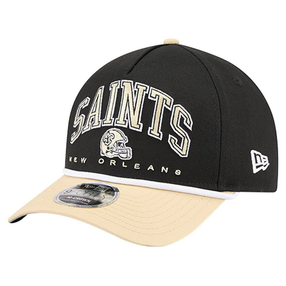 New Orleans Saints New Era Arch COOLERA 9FORTY A-Frame M-Crown Adjustable Hat Black