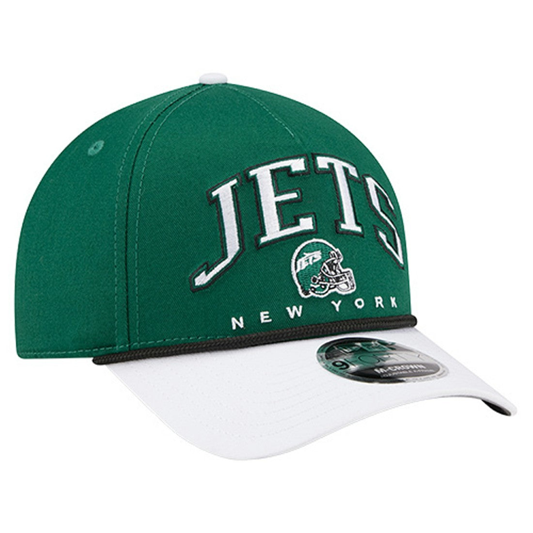 New York Jets New Era Arch COOLERA 9FORTY A-Frame M-Crown Adjustable Hat Green