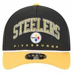 Pittsburgh Steelers New Era Arch COOLERA 9FORTY A-Frame M-Crown Adjustable Hat Black