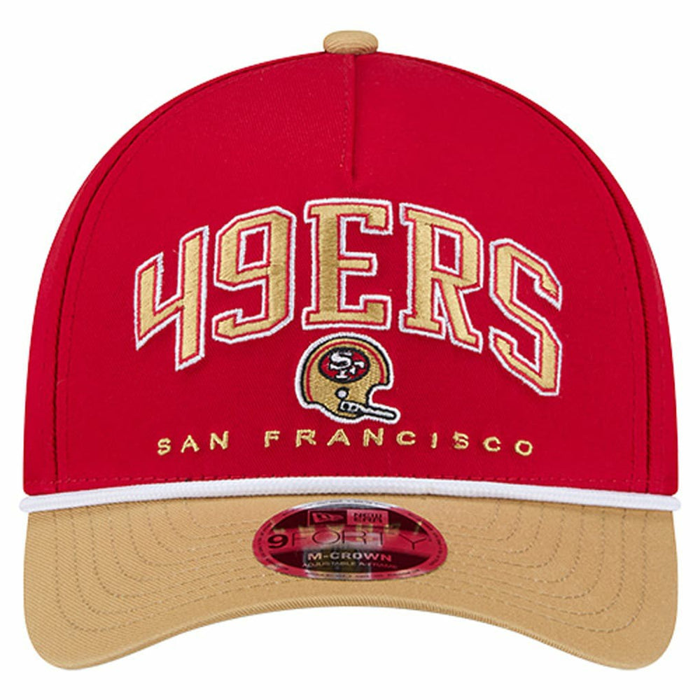 San Francisco 49ers New Era Throwback Arch COOLERA 9FORTY A-Frame M-Crown Adjustable Hat Scarlet