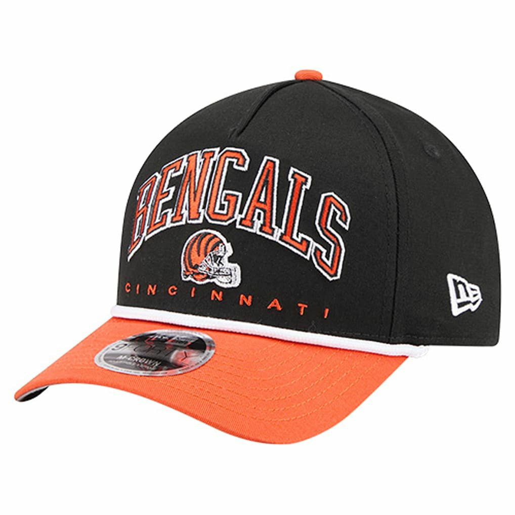 Cincinnati Bengals New Era Arch COOLERA 9FORTY A-Frame M-Crown Adjustable Hat Black