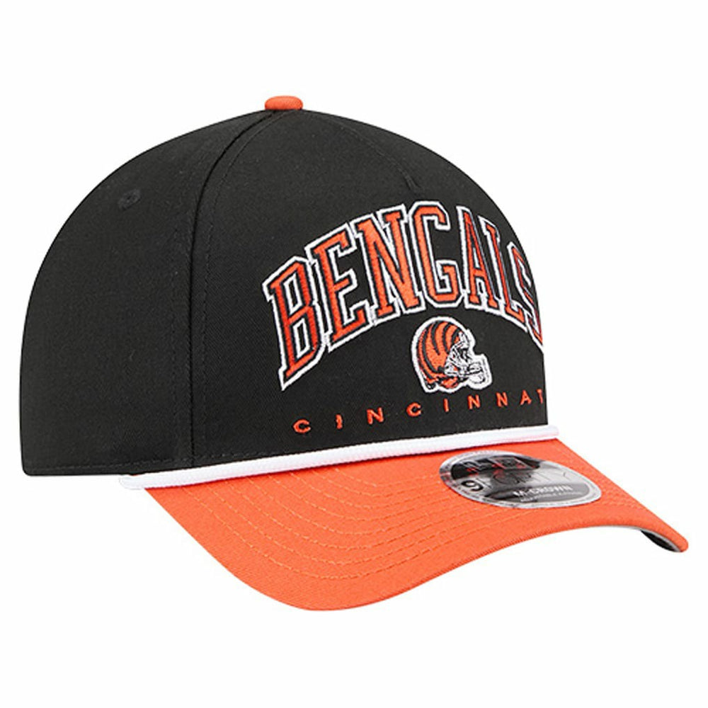 Cincinnati Bengals New Era Arch COOLERA 9FORTY A-Frame M-Crown Adjustable Hat Black