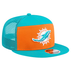 Miami Dolphins New Era Outdoor Split Panel 9FIFTY Snapback Hat Orange/Aqua