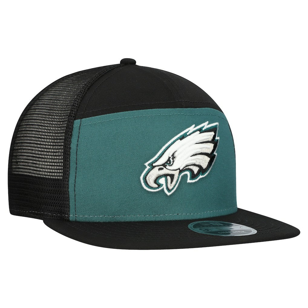Philadelphia Eagles New Era Outdoor Split Panel 9FIFTY Snapback Hat Midnight Green/Black