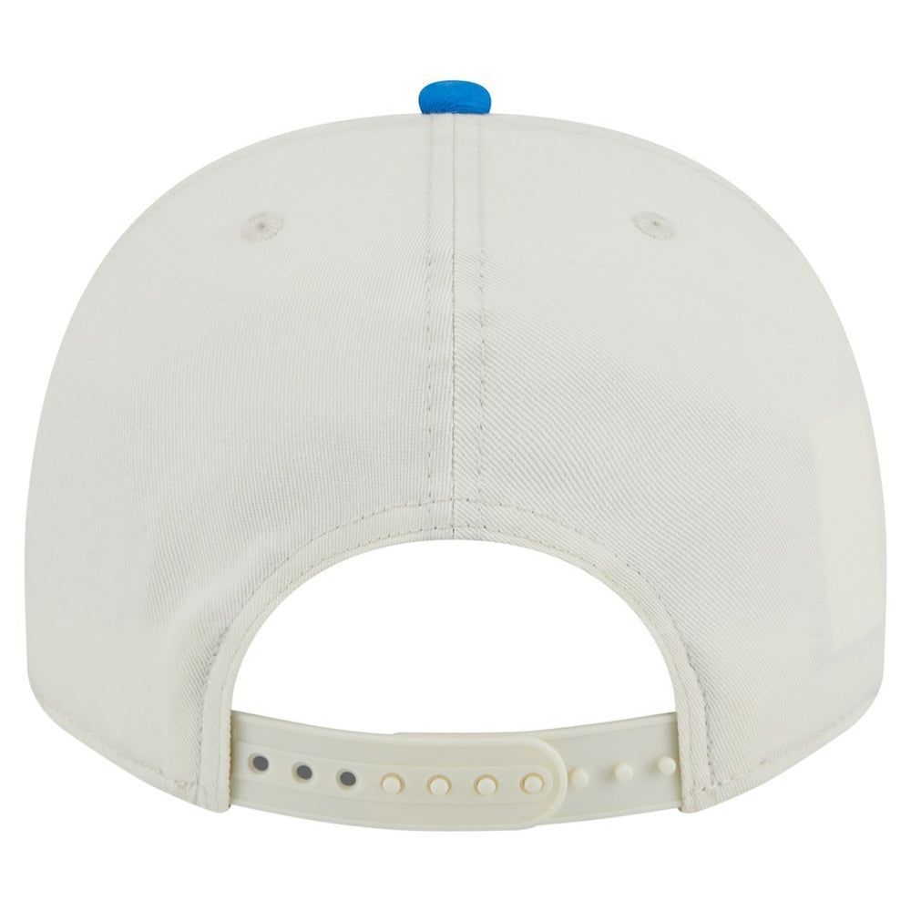 Detroit Lions New Era Chainstitch A-Frame 9FIFTY Adjustable Hat Cream/Blue