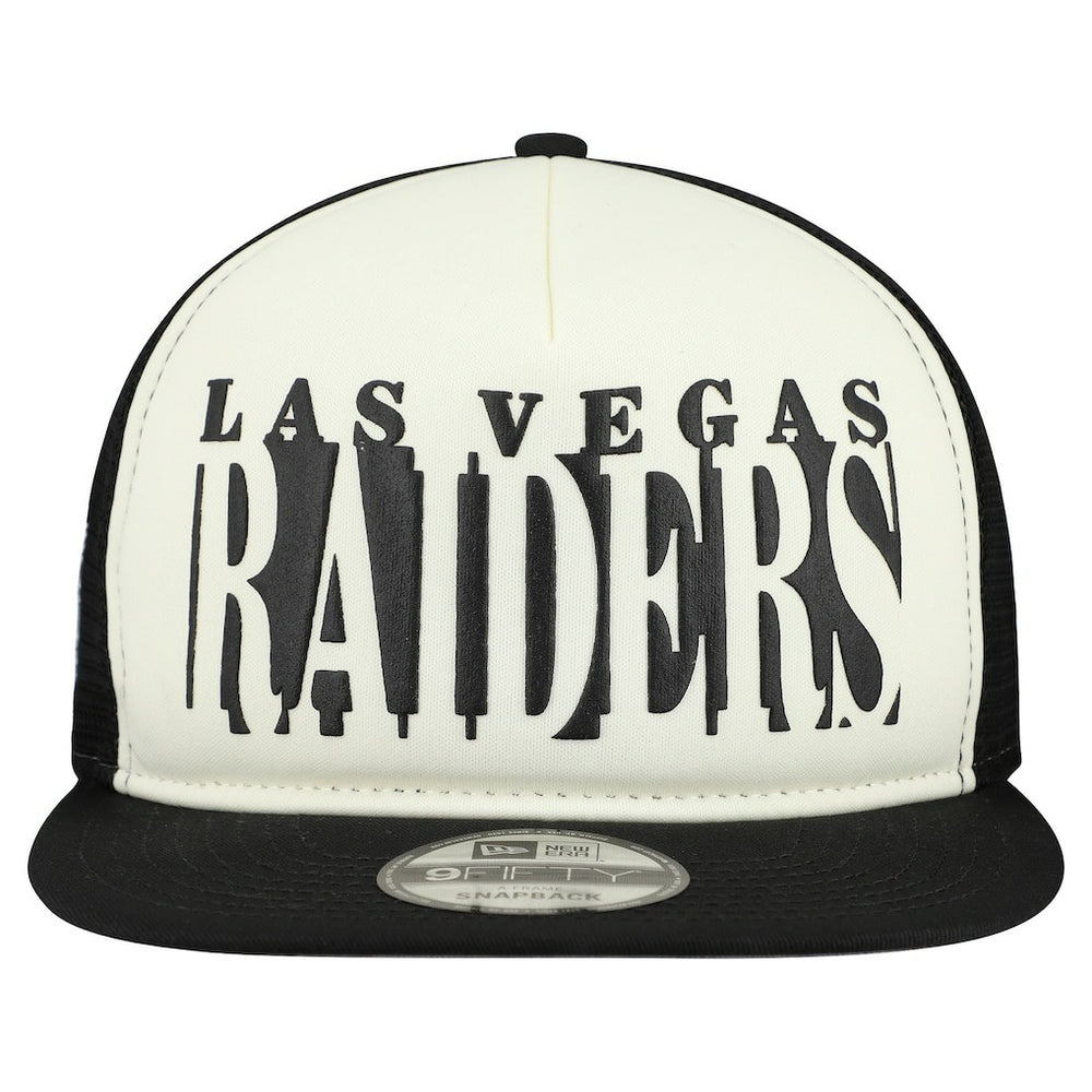 Las Vegas Raiders New Era Cutout A-Frame 9FIFTY Snapback Hat Cream/Black