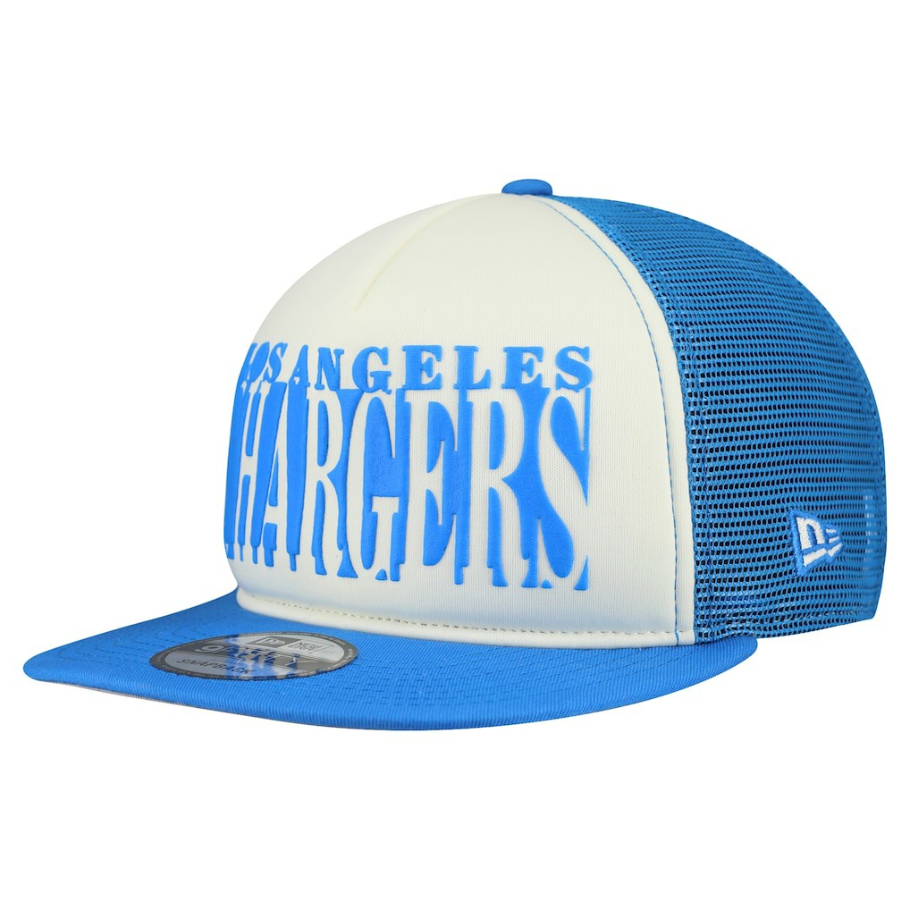 Los Angeles Chargers New Era Cutout A-Frame 9FIFTY Snapback Hat Cream/Powder Blue