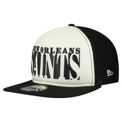 New Orleans Saints New Era Cutout A-Frame 9FIFTY Snapback Hat Cream/Black