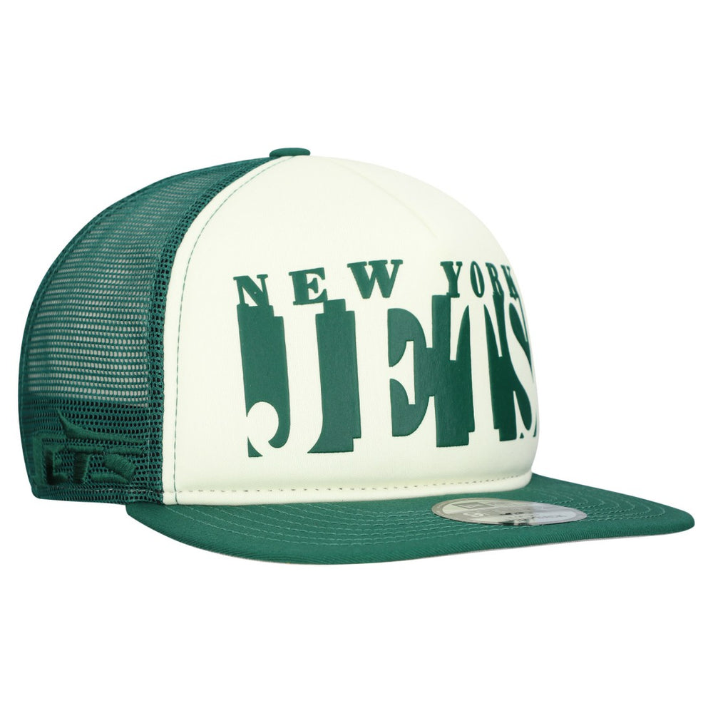 New York Jets New Era Cutout A-Frame 9FIFTY Snapback Hat Cream/Green