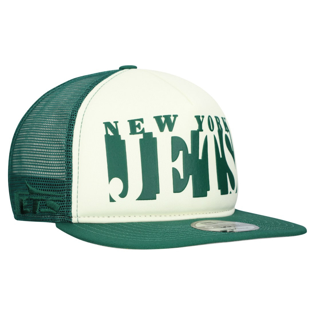 New York Jets New Era Cutout A-Frame 9FIFTY Snapback Hat Cream/Green