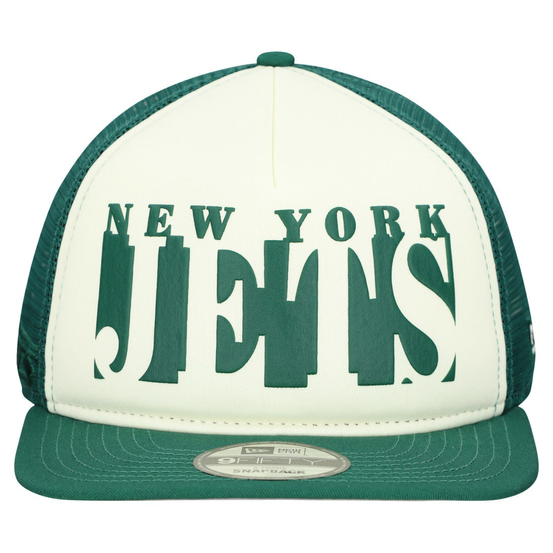 New York Jets New Era Cutout A-Frame 9FIFTY Snapback Hat Cream/Green