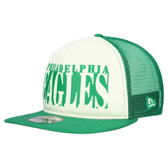 Philadelphia Eagles New Era Throwback Cutout A-Frame 9FIFTY Snapback Hat Cream/Kelly Green
