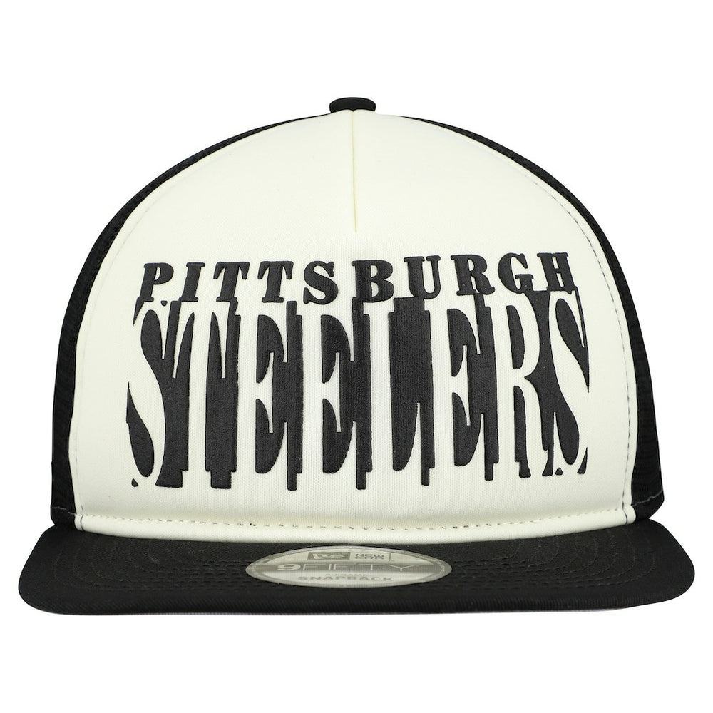 Pittsburgh Steelers New Era Cutout A-Frame 9FIFTY Snapback Hat Cream/Black