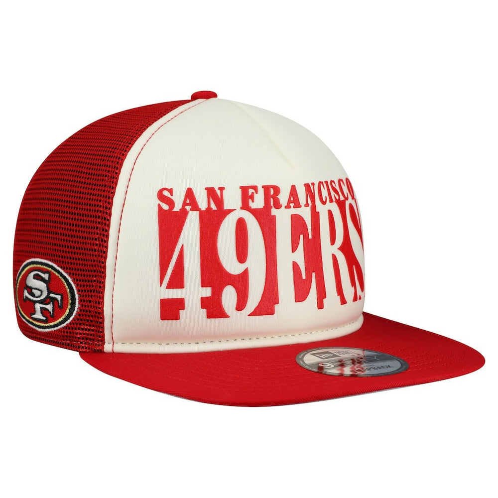 San Francisco 49ers New Era Cutout A-Frame 9FIFTY Snapback Hat Cream/Scarlet