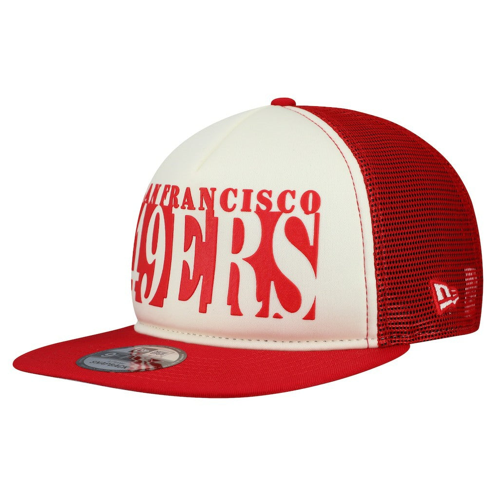San Francisco 49ers New Era Cutout A-Frame 9FIFTY Snapback Hat Cream/Scarlet