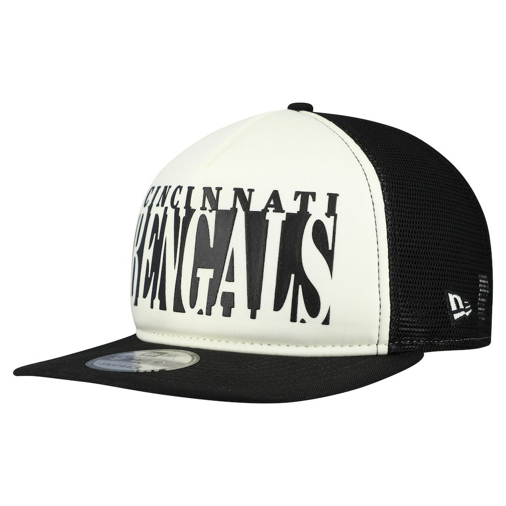 Cincinnati Bengals New Era Throwback Cutout A-Frame 9FIFTY Snapback Hat Cream/Black