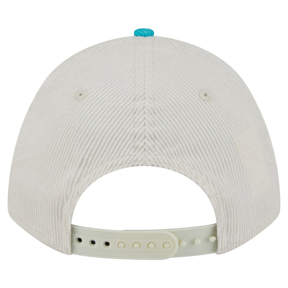 Miami Dolphins New Era Throwback Two-Tone Sided Corduroy 9FORTY A-Frame Adjustable Hat Cream/Aqua