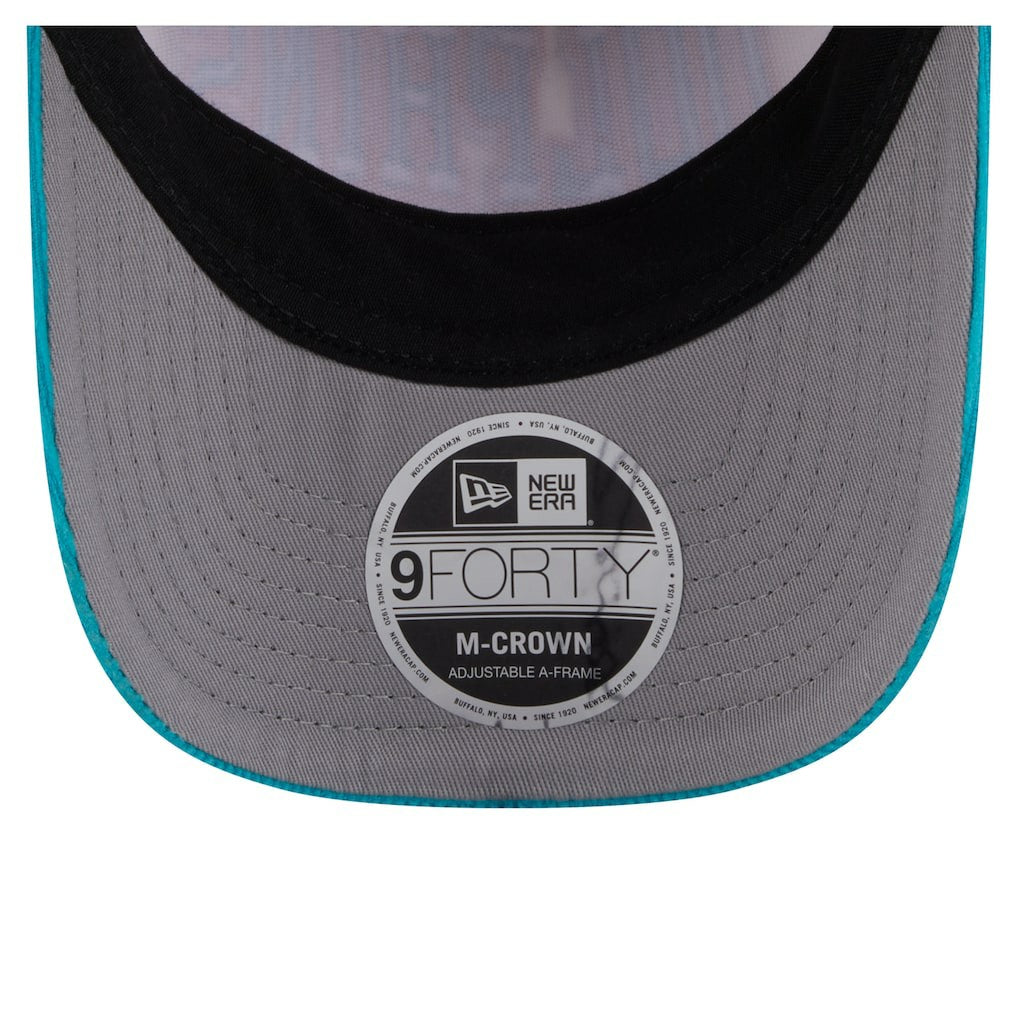Miami Dolphins New Era Throwback Two-Tone Sided Corduroy 9FORTY A-Frame Adjustable Hat Cream/Aqua
