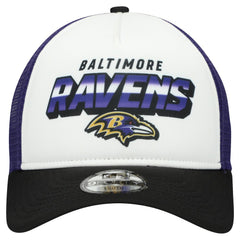 Baltimore Ravens New Era Youth Streak 9FORTY A-Frame Adjustable Hat White/Black