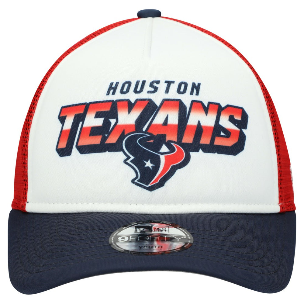 Houston Texans New Era Youth Streak 9FORTY A-Frame Adjustable Hat White/Navy