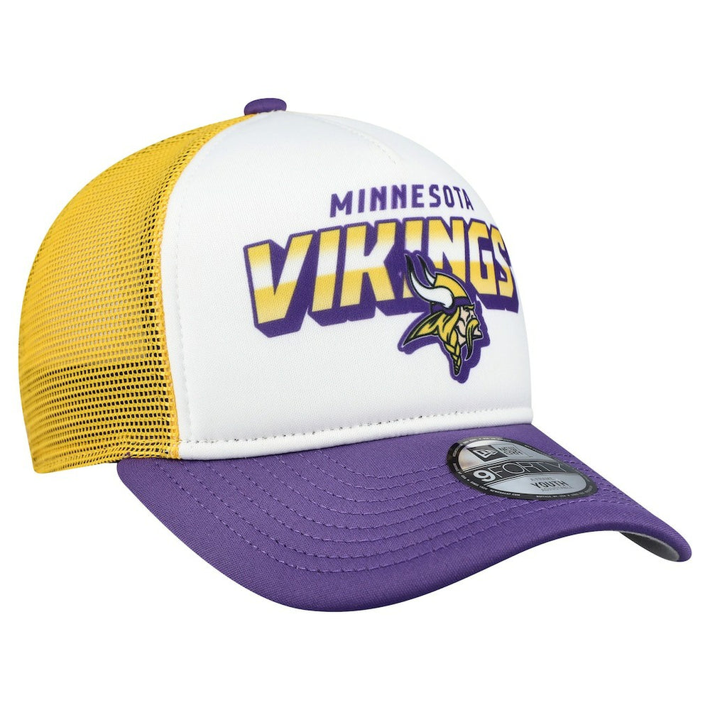 Minnesota Vikings New Era Youth Streak 9FORTY A-Frame Adjustable Hat White/Purple