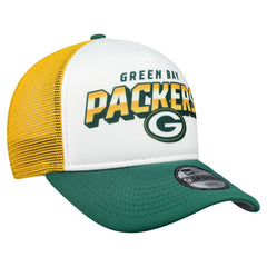 Green Bay Packers New Era Youth Streak 9FORTY A-Frame Adjustable Hat White/Green